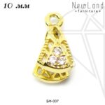 Бейл зажимной с фианитами 10 мм (золото)