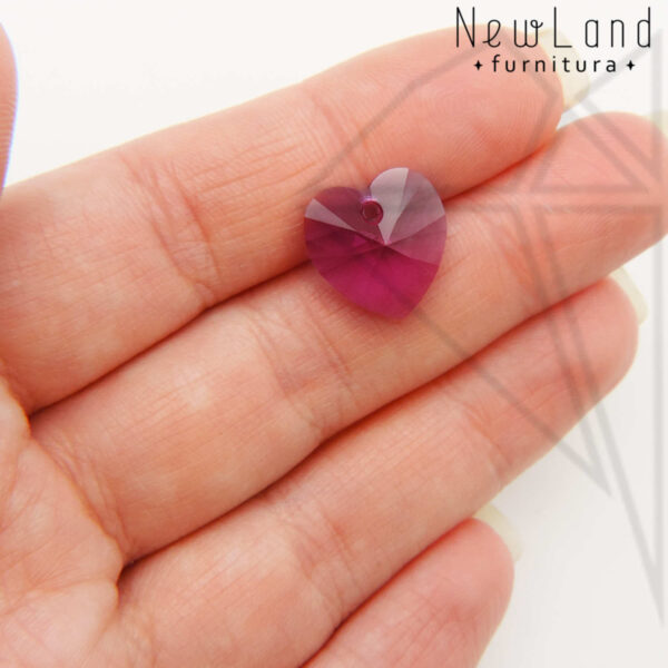 Кристаллы Сваровски сердечки 14 мм (Amethyst)
