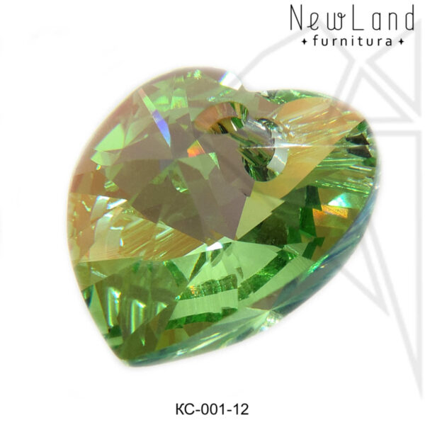 Кристаллы Сваровски сердечки 14 мм (Peridot)