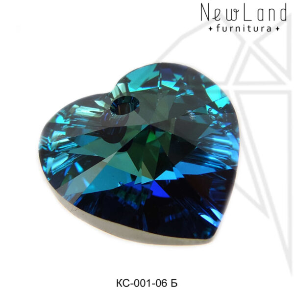 Кристаллы Сваровски сердечки 14 мм (Bermuda blue)