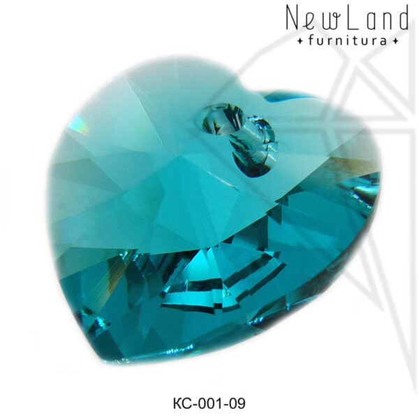 Кристаллы Сваровски сердечки 14 мм (Blue Zircon)