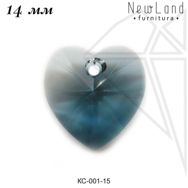 Кристаллы Сваровски сердечки 14 мм (Light SappHire)