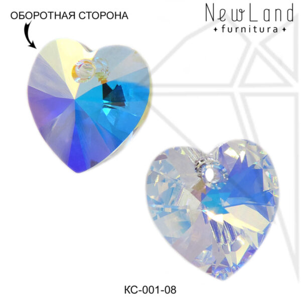Кристаллы Сваровски сердечки 14 мм (Crystal AB)