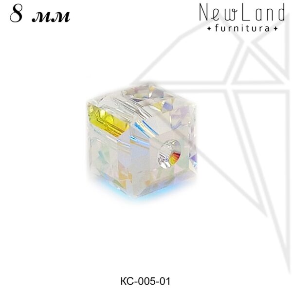 Бусина кристалл Сваровски 8 мм (Crystal АВ)