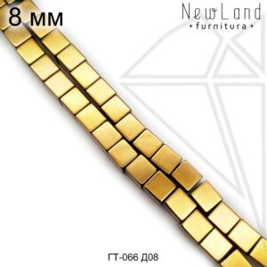 Гематит куб золотой 8 мм 1/2 нити