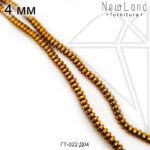 Гематит круглый таблетка золотой 4 мм 1/2 нити